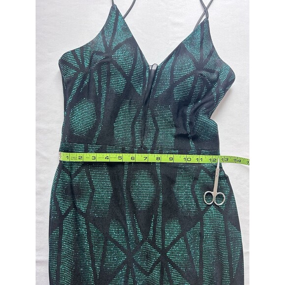 Betsy Adams Womens 6 Black Spaghetti String Green Sparkles‎ - Picture 3 of 10